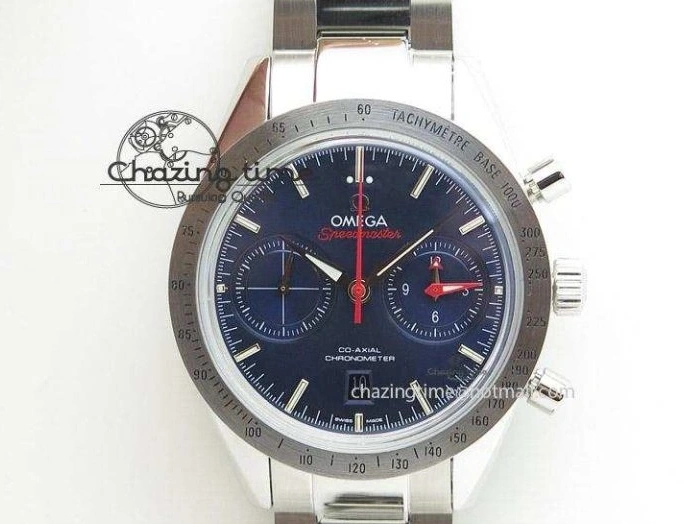 0205 Speedmaster ’57 SS Chrono AXF Best Edition RG Bezel Black Dial on Brown Leather Strap A Sustainable 8282